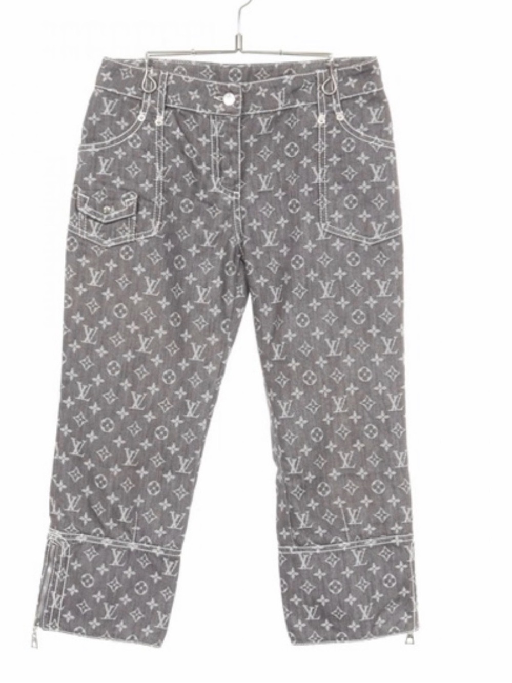 LOUIS VUITTON Monogram Cropped Denim pants